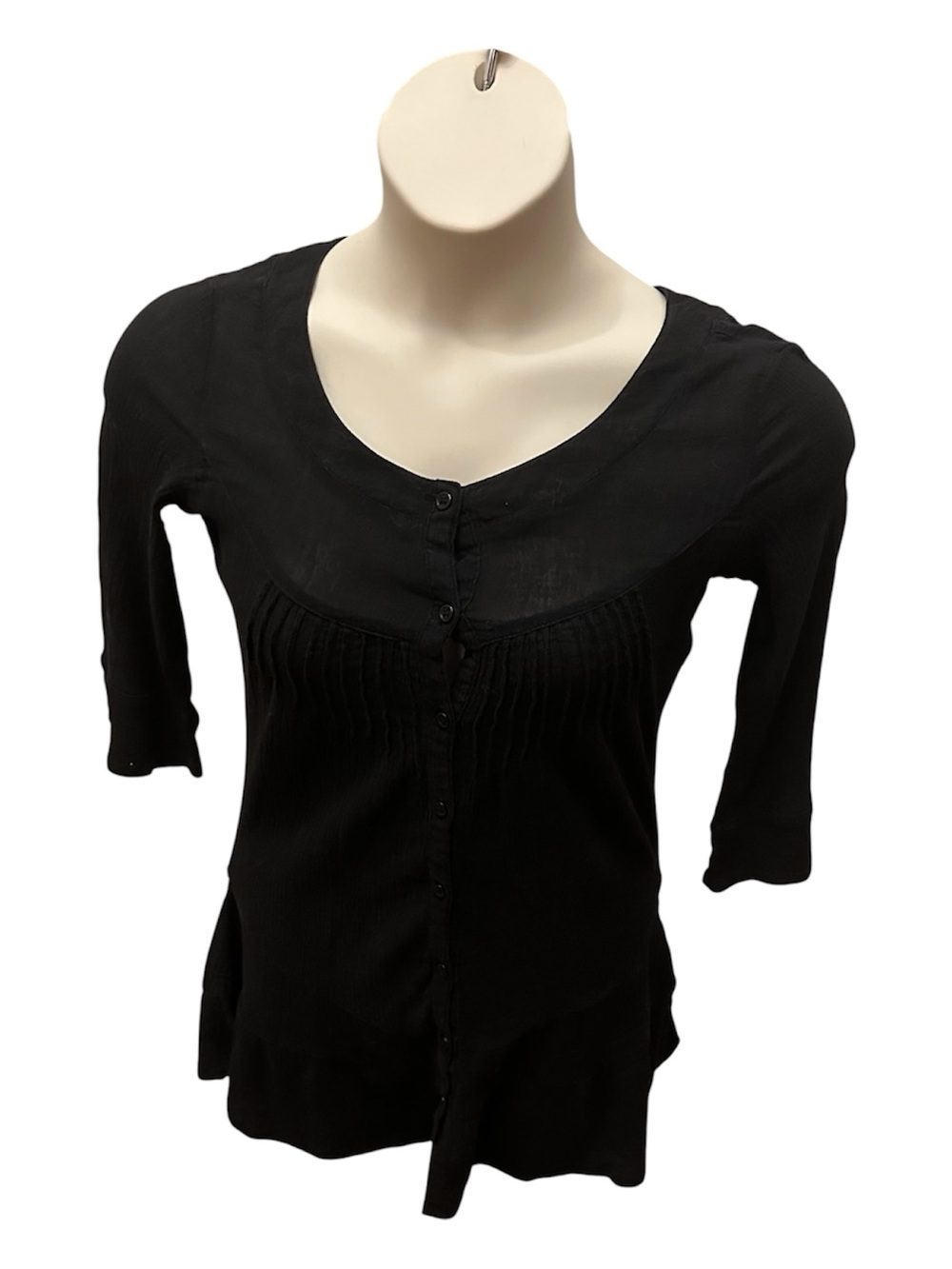 Connection 18 Black Button-Front Pintuck Vintage dress..